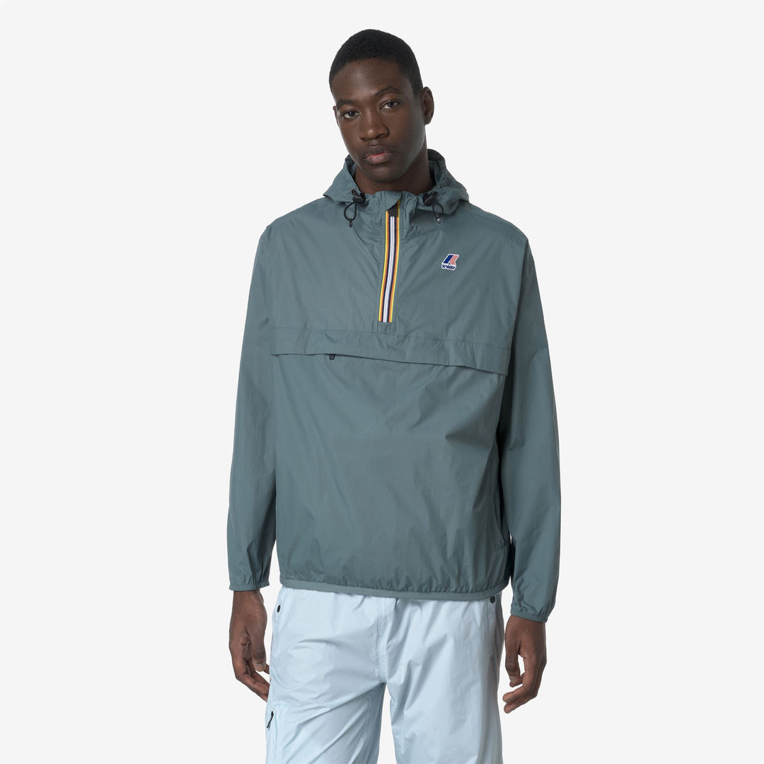 Chaqueta corta unisex plegable resistente al clima azul y verde main