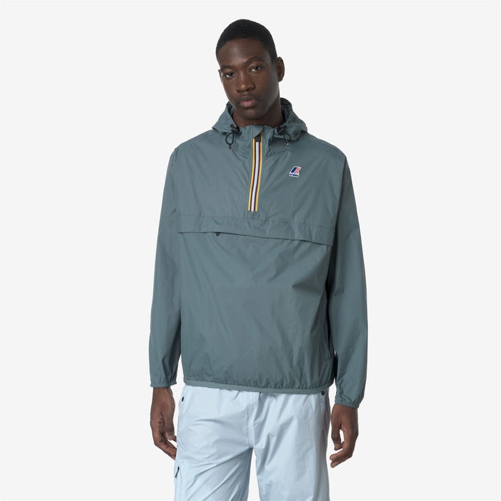 Chaqueta corta unisex plegable resistente al clima azul y verde 4