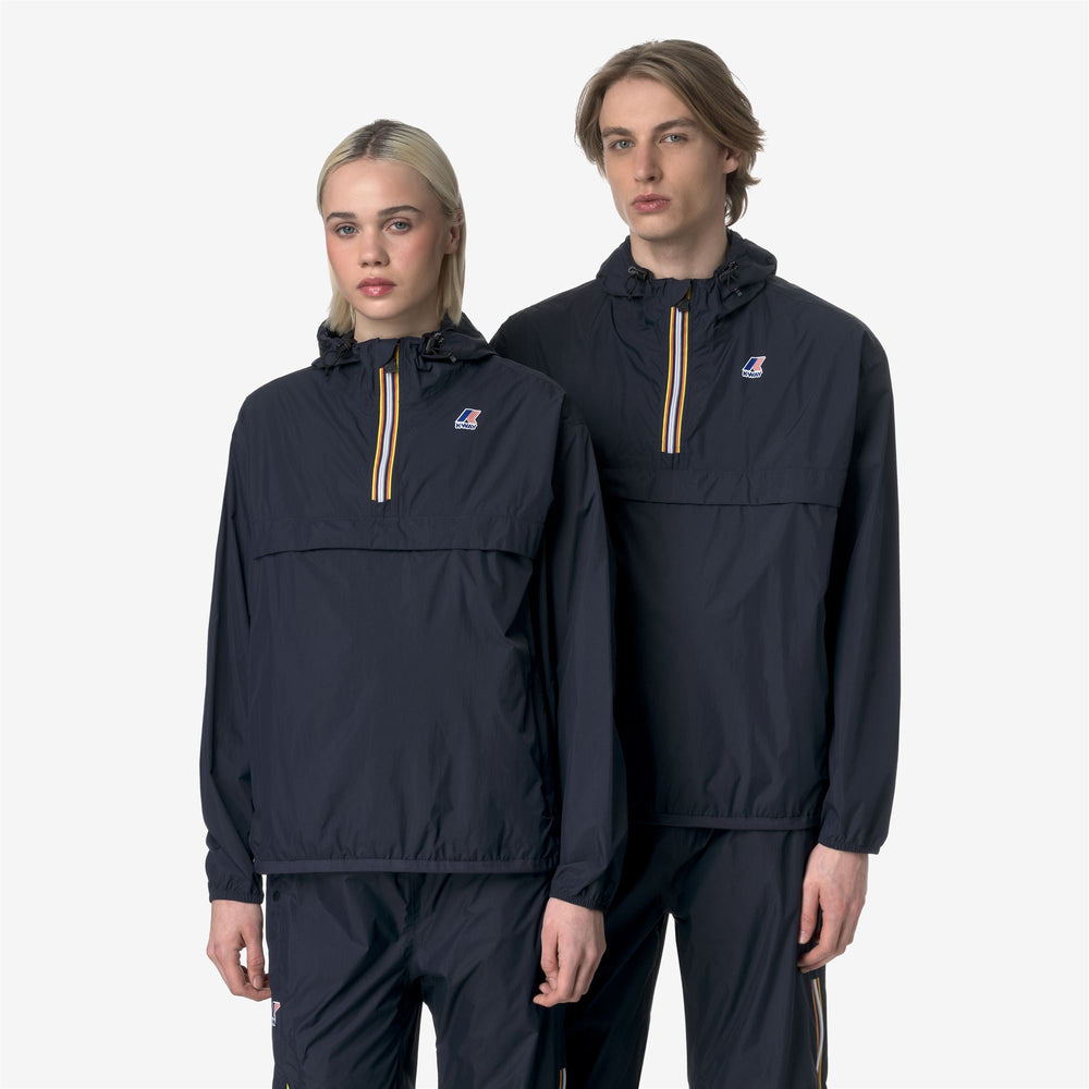 Chaqueta corta unisex azul resistente al clima y plegable 02