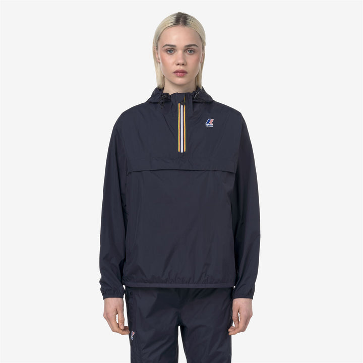 Chaqueta corta unisex azul resistente al clima y plegable 4