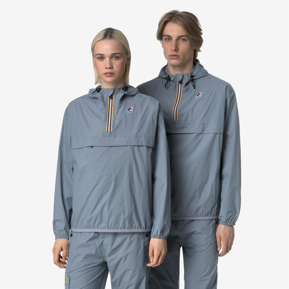 Chaqueta corta unisex plegable resistente al clima gris azul 02