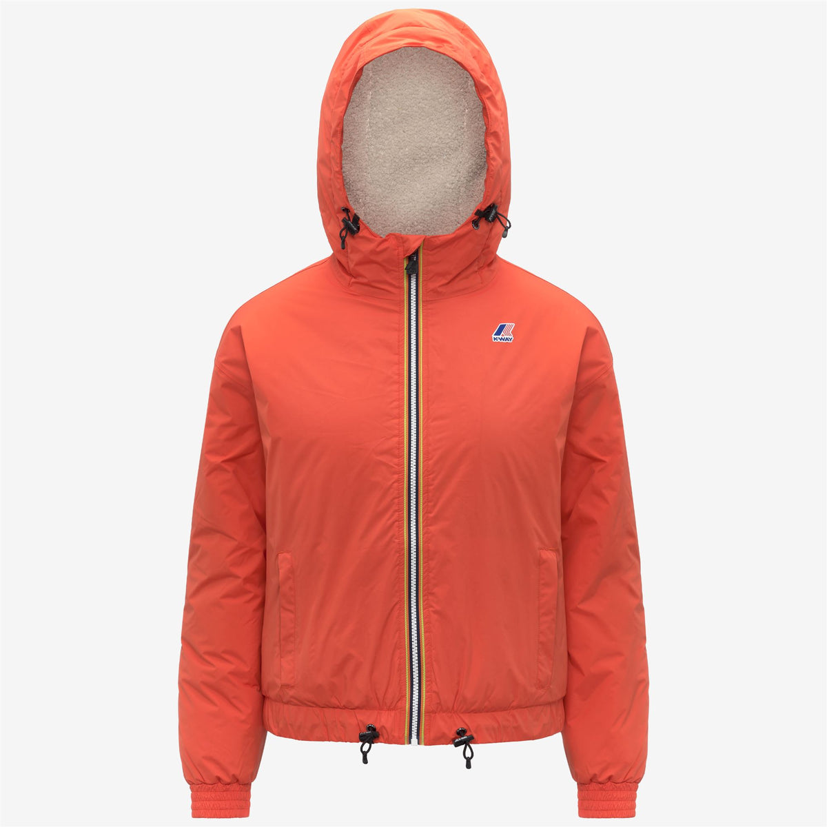 Jackets_WOMAN_LE VRAI 4.0 ALBINE ORSETTO_Short_Orange Fiesta - Commercial 1