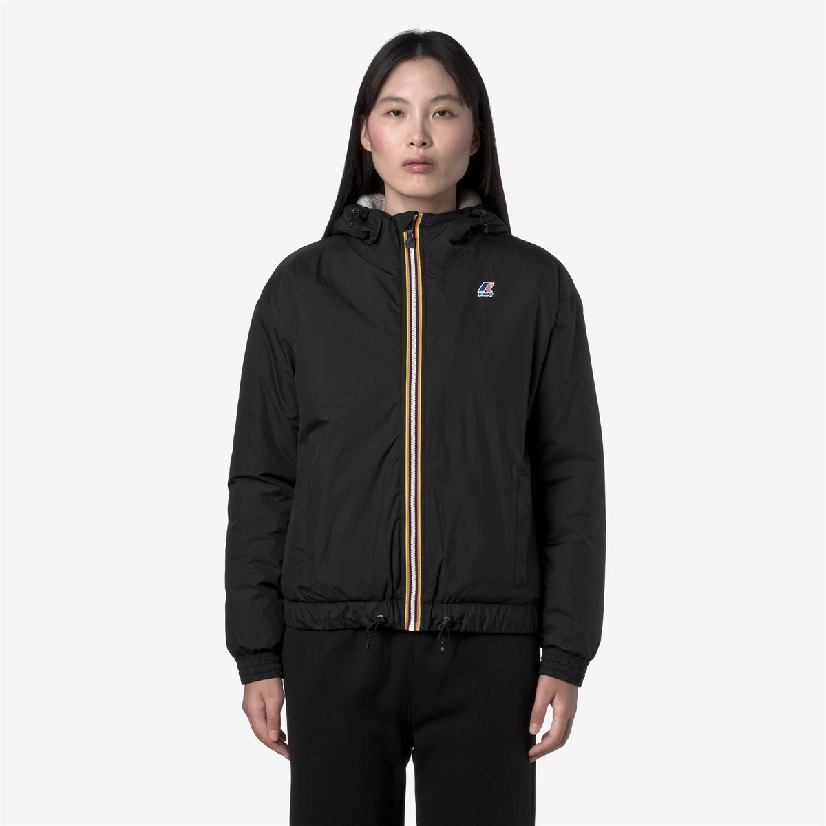 Jackets_WOMAN_LE VRAI 4.0 ALBINE ORSETTO_Short_Black Pure - Commercial 3