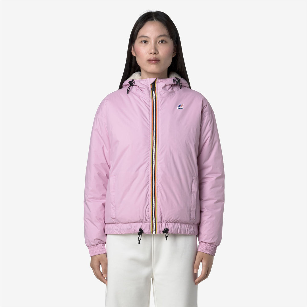 Pink violet Women's Short Waterproof Jacket with Hood main