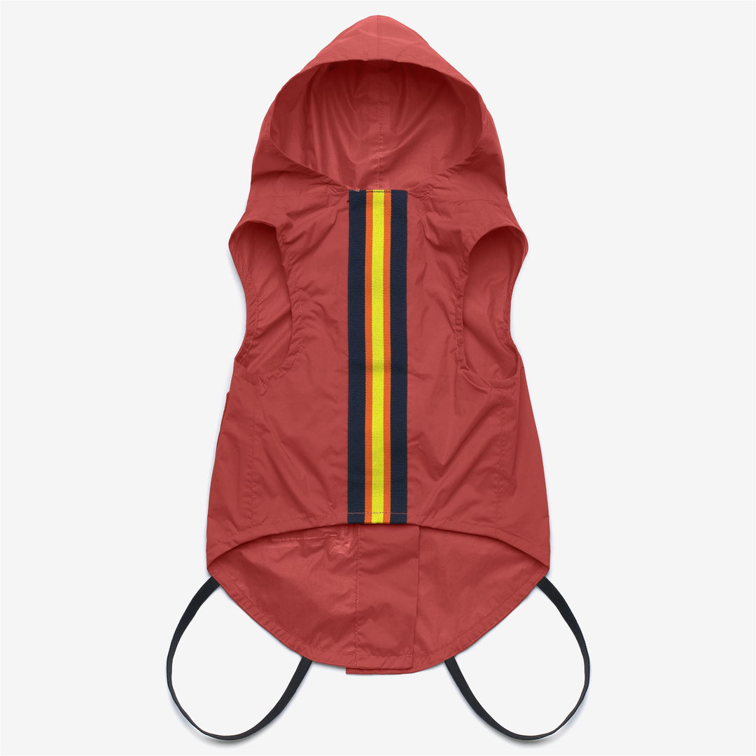 Red unisex Waterproof Dog Jacket with Hood and Packable Design 01