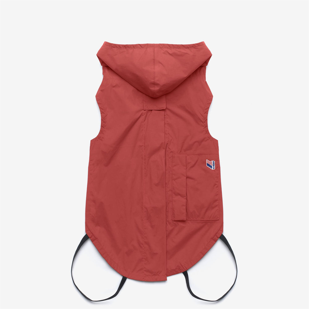 Giacca impermeabile rossa unisex per cani con cappuccio e design ripiegabile main