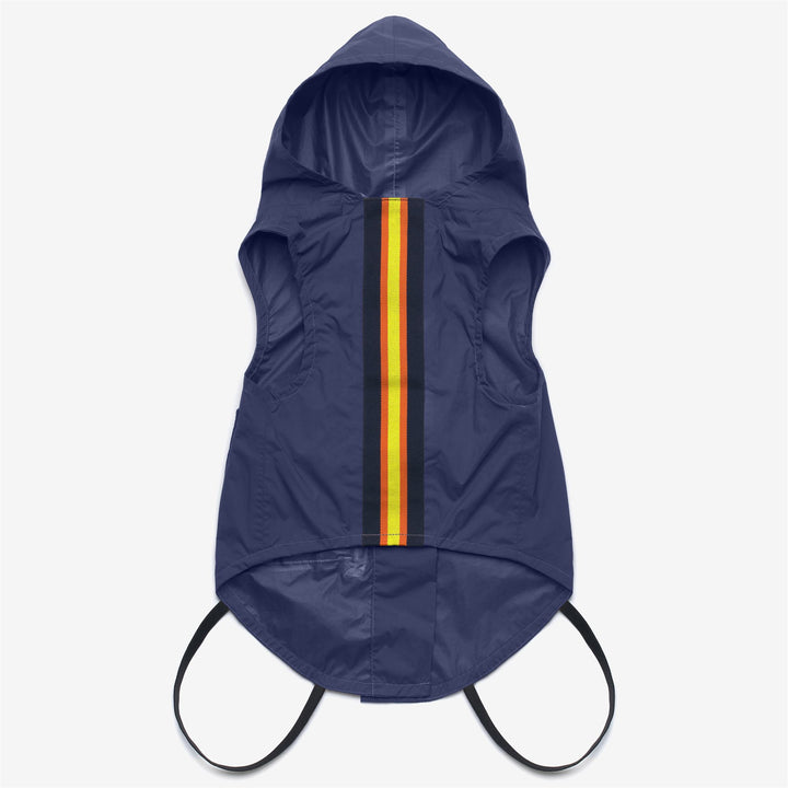 Cappotto impermeabile unisex per cani color cobalto intenso con cappuccio 1