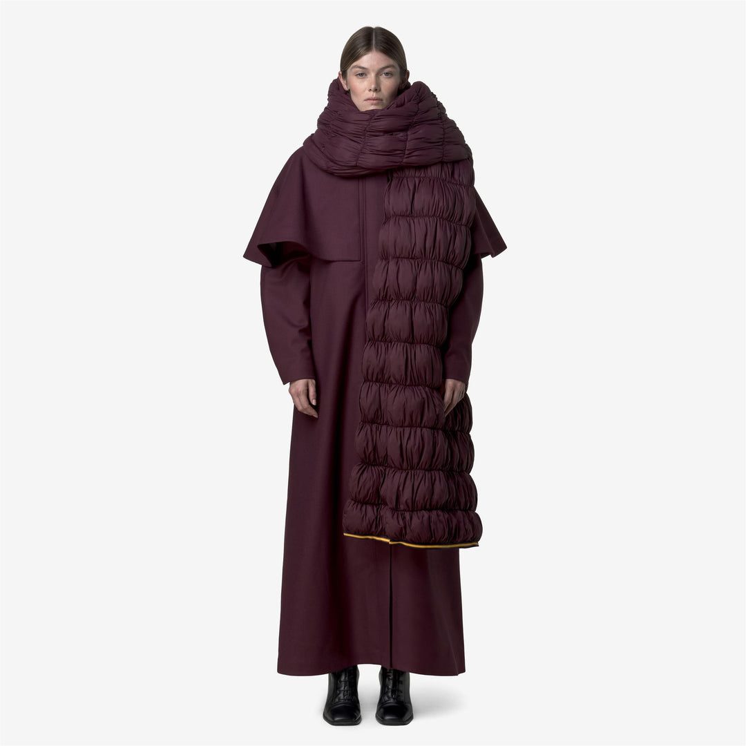 Red unisex oversized insulated scarf with quilted design main