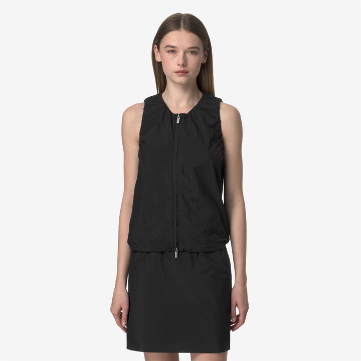Black Grey Women's Summer Top with Adjustable Drawstring 1