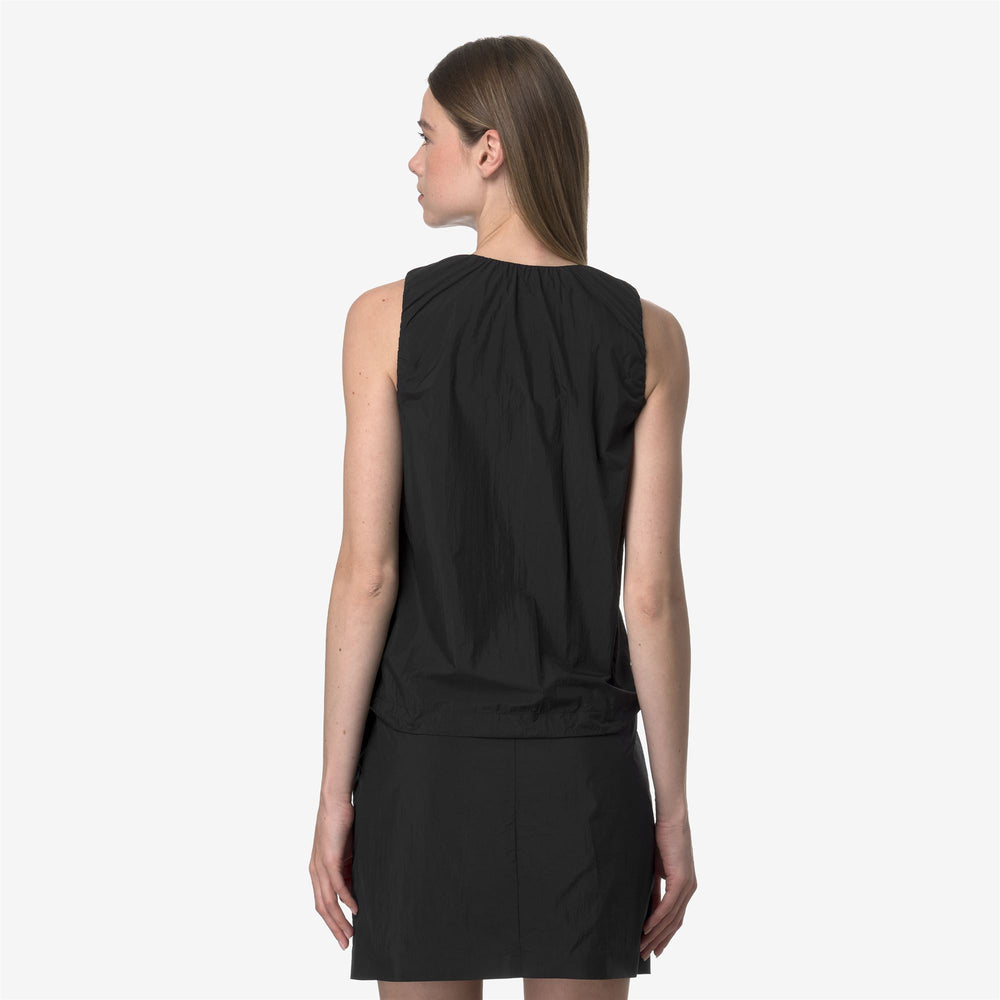 Black Grey Women's Summer Top with Adjustable Drawstring 02