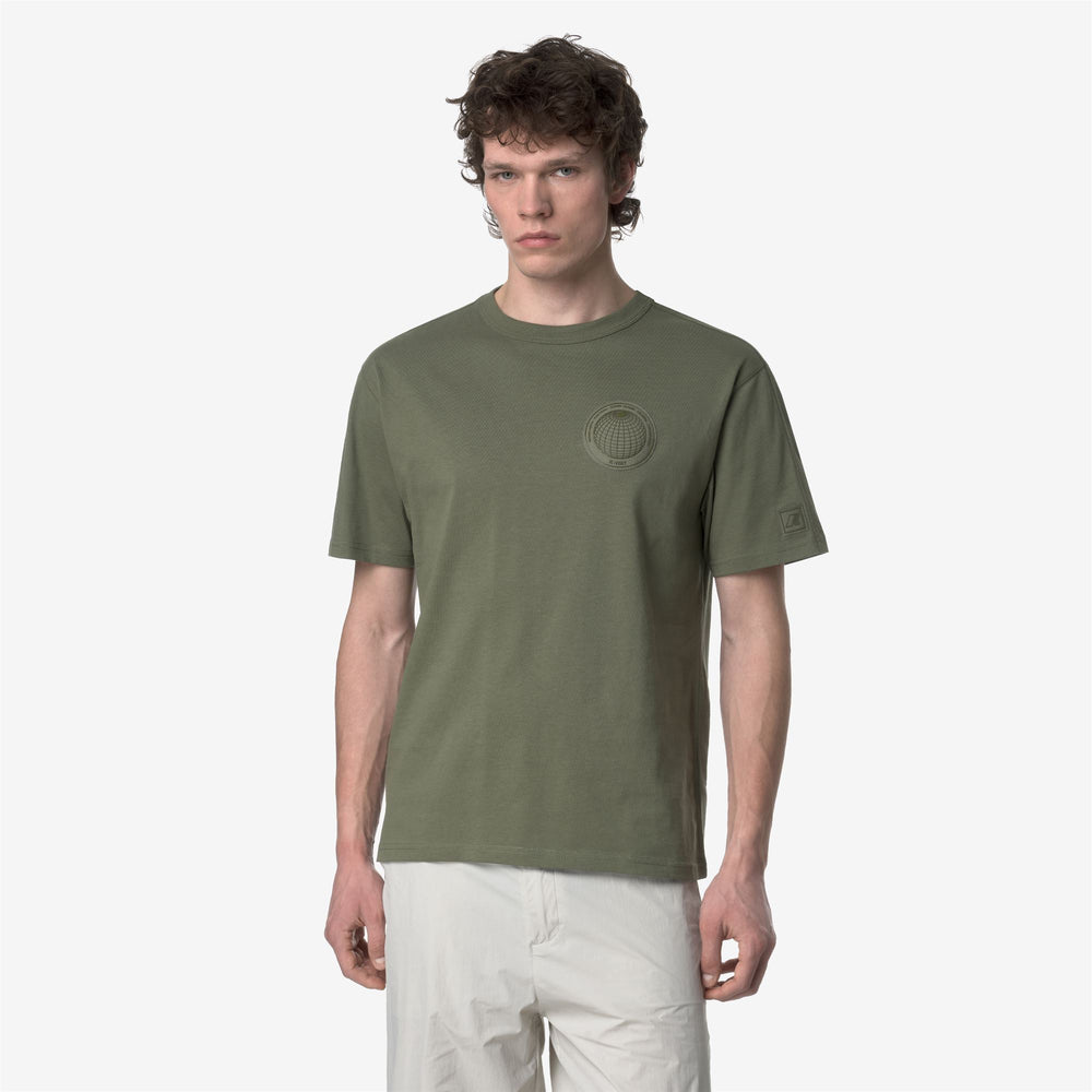 Lichen green Men's Casual T-Shirt with Printed Logo 02