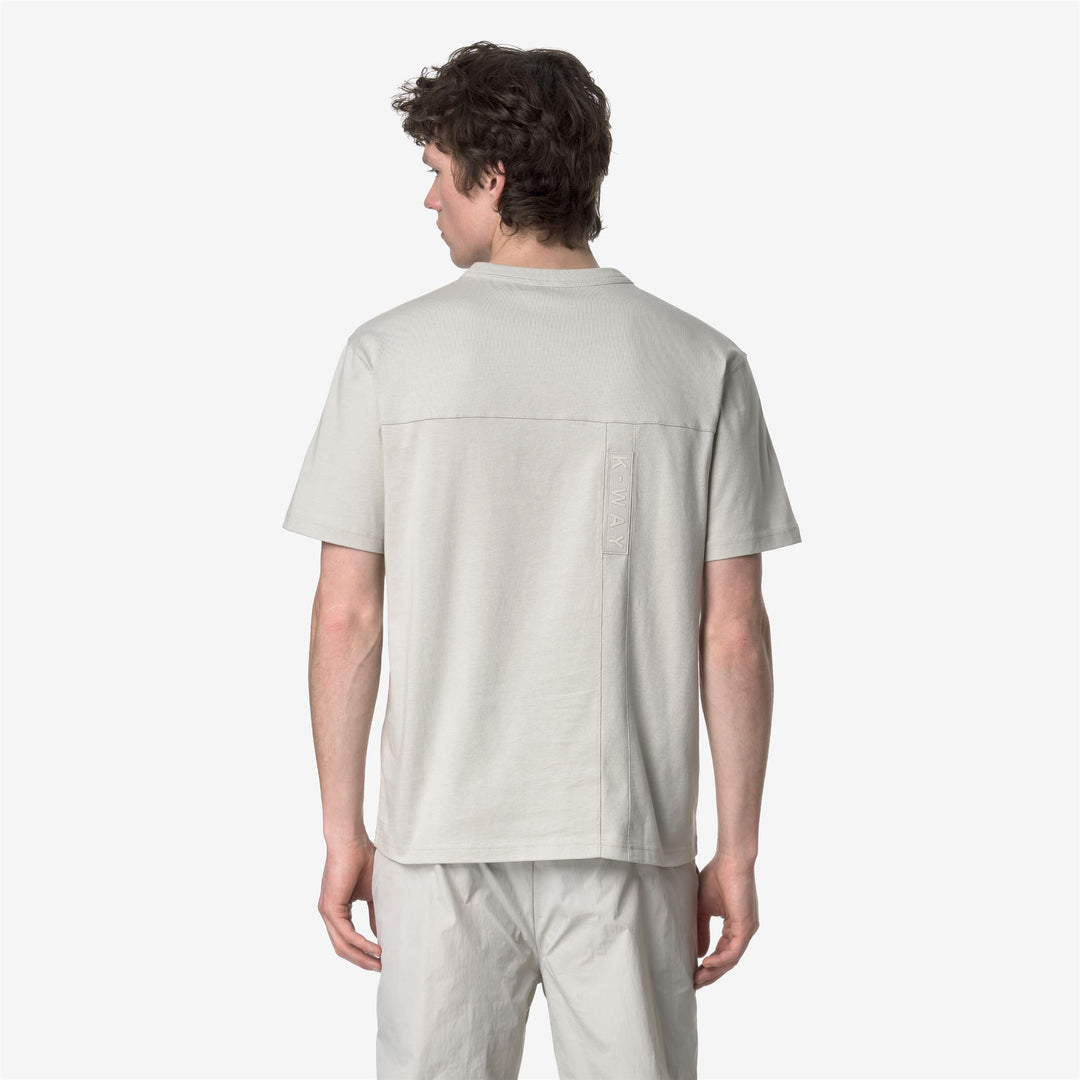 T-shirt casual da uomo beige con applicazioni in silicone stampate main