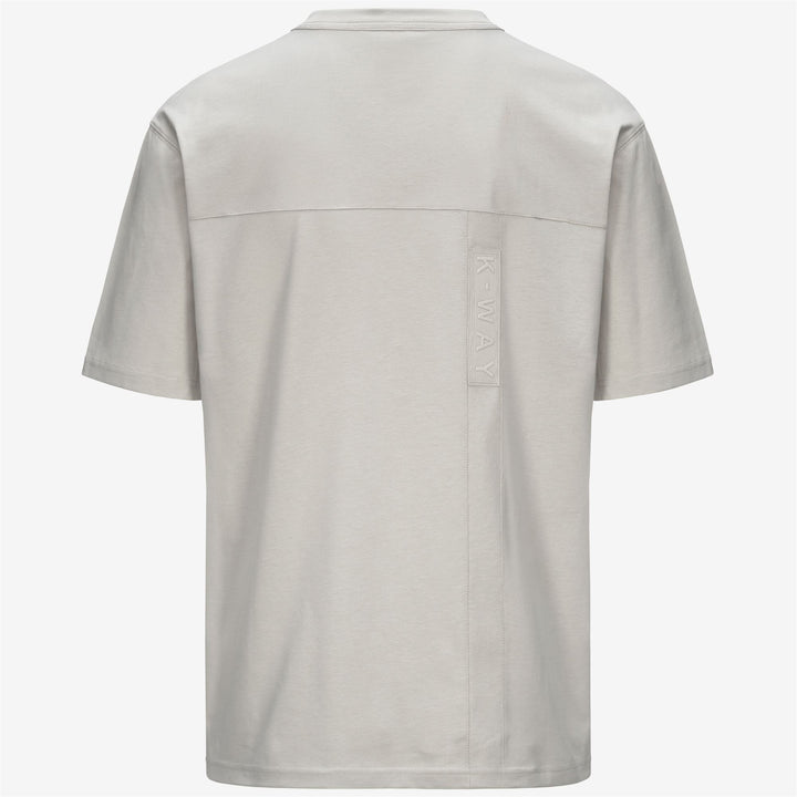 T-shirt casual da uomo beige con applicazioni in silicone stampate 2