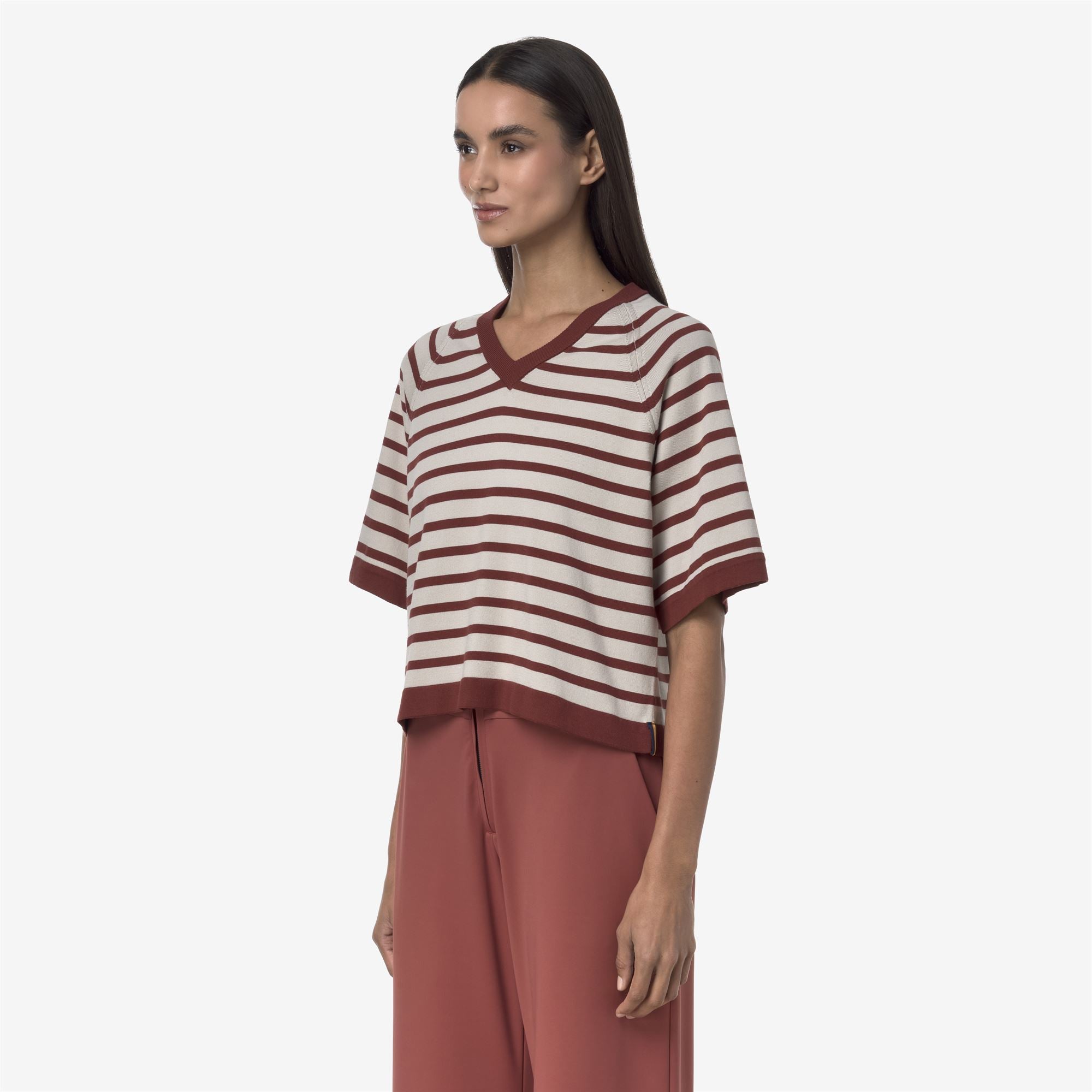 Knitwear_WOMAN_MAROL STRIPES_Pull Over_BEIGE LT - Red Jasper - Commercial 5