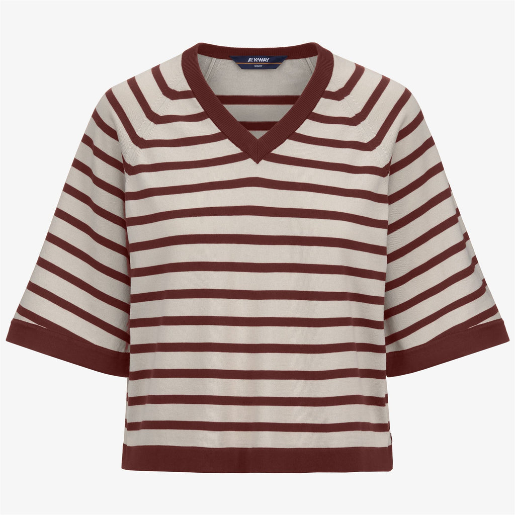Knitwear_WOMAN_MAROL STRIPES_Pull Over_BEIGE LT - Red Jasper - Commercial 1