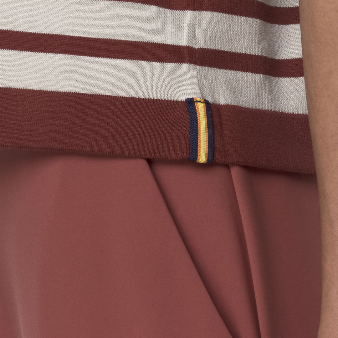 Suéter de punto a rayas gris beige para mujer de verano main