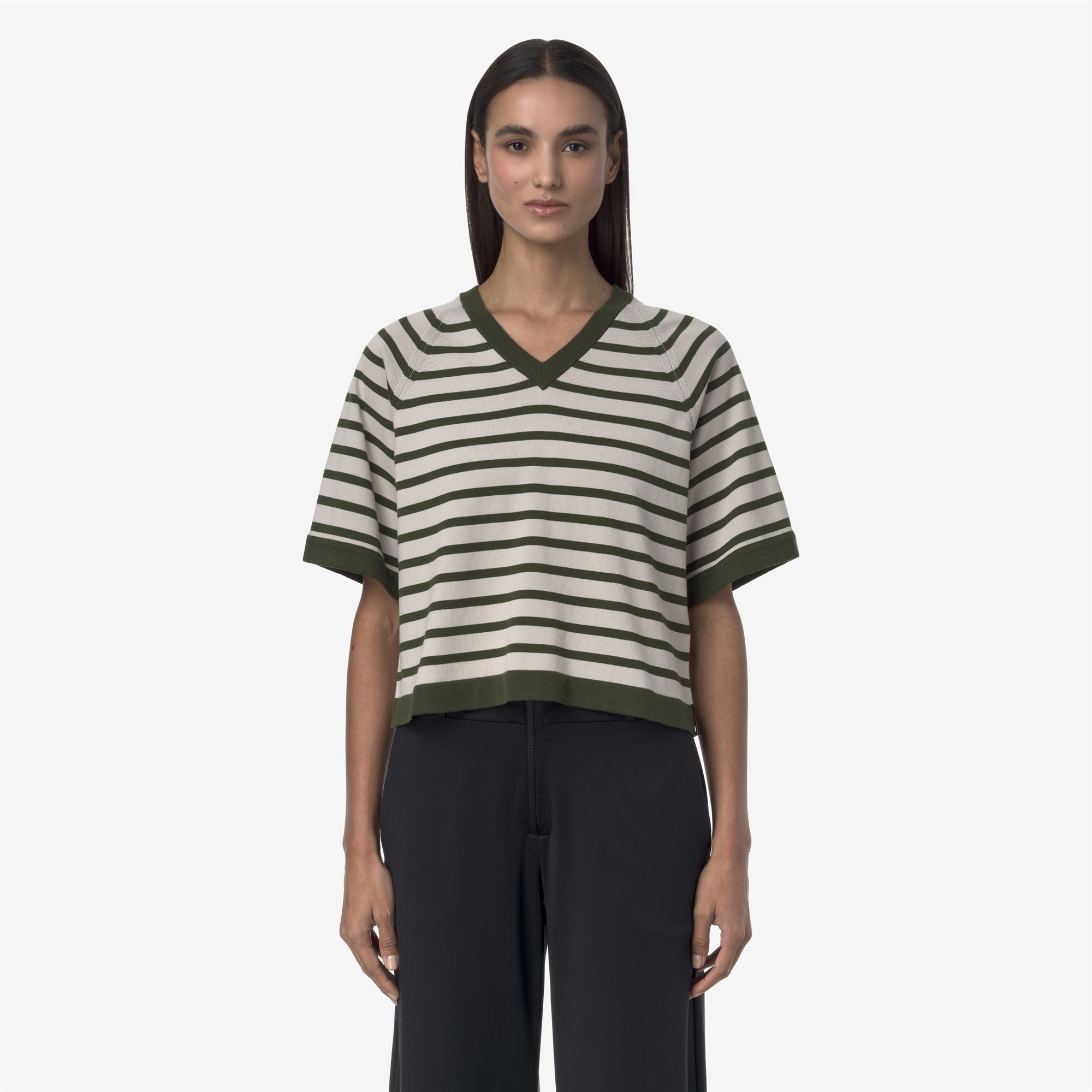 Knitwear_WOMAN_MAROL STRIPES_Pull Over_BEIGE LT - Green Lichen - Commercial 4