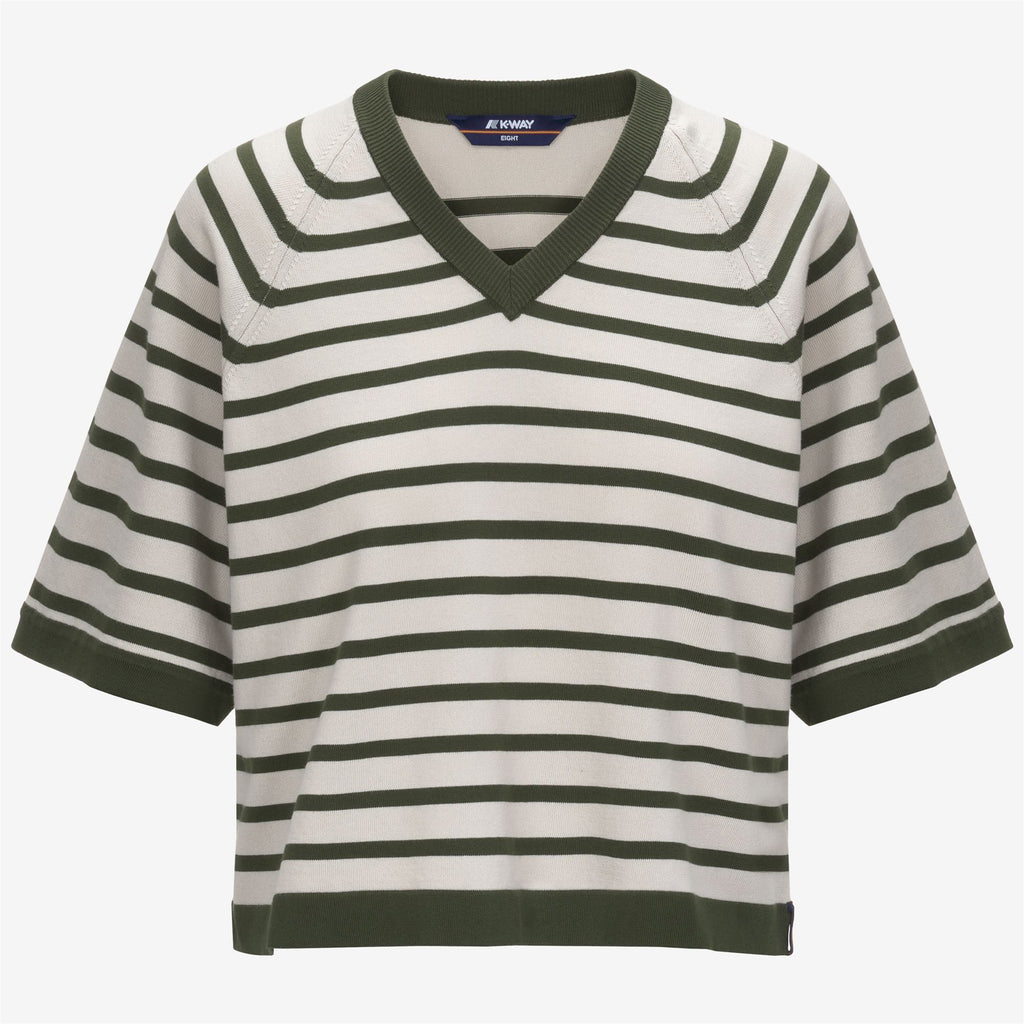 Knitwear_WOMAN_MAROL STRIPES_Pull Over_BEIGE LT - Green Lichen - Commercial 1