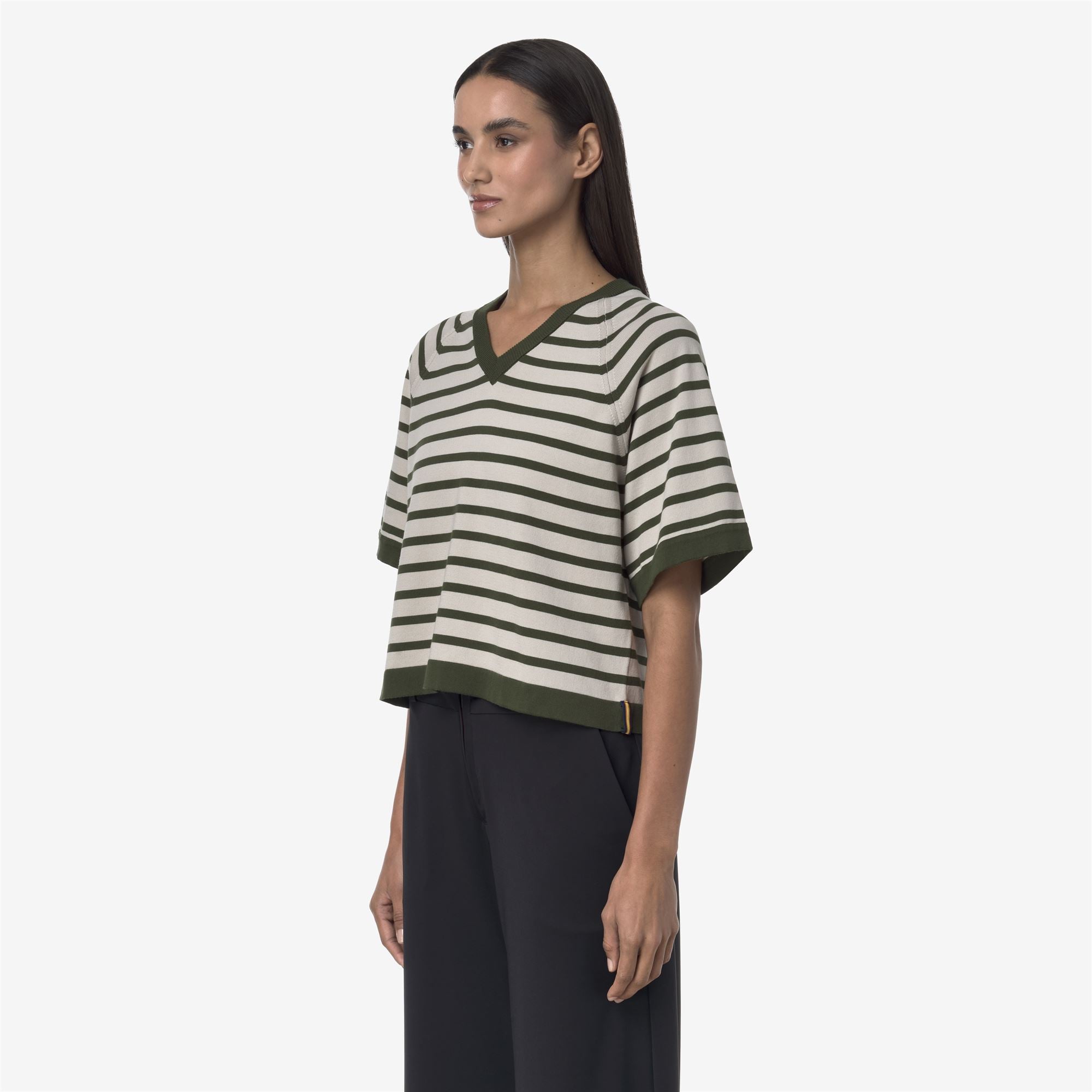 Knitwear_WOMAN_MAROL STRIPES_Pull Over_BEIGE LT - Green Lichen - Commercial 5