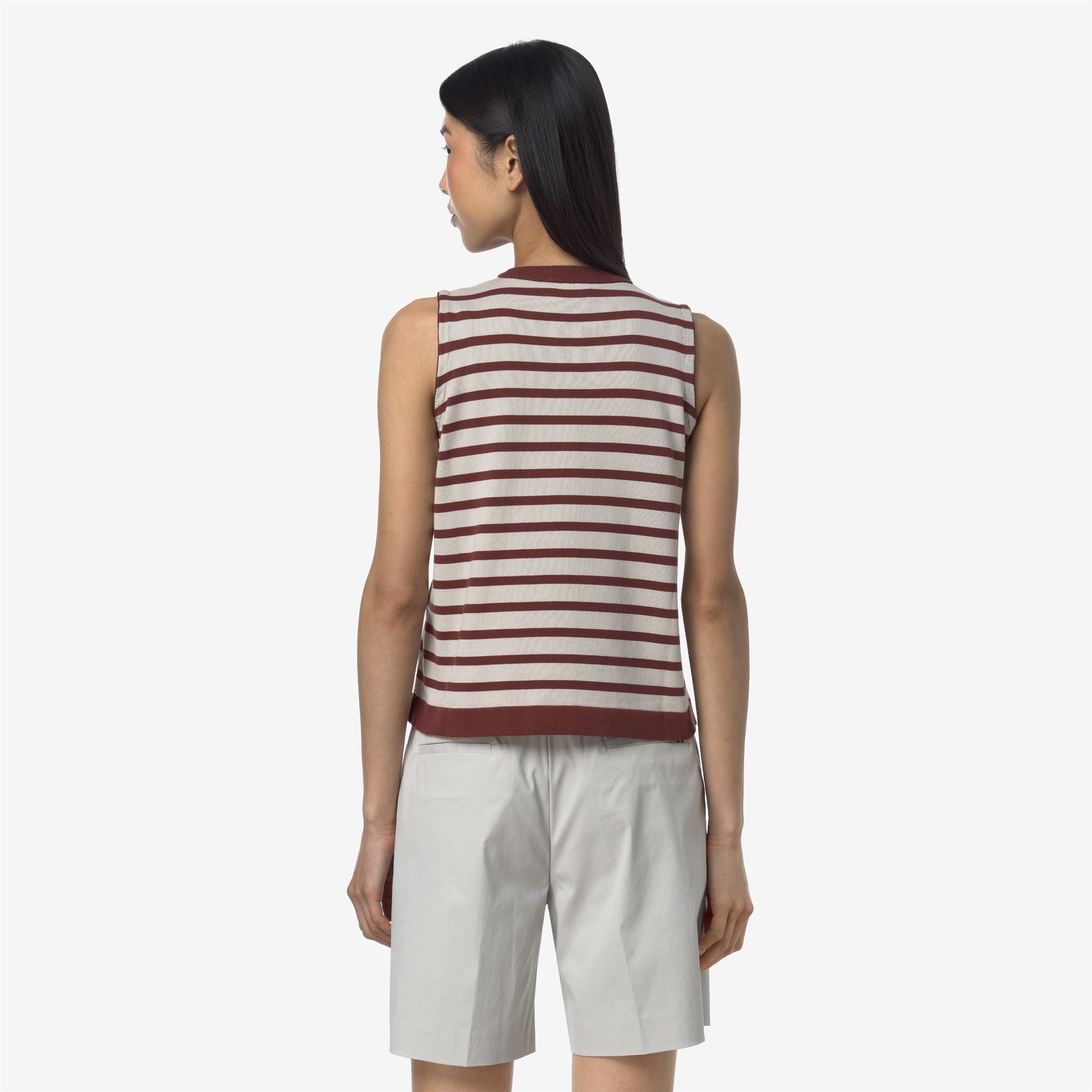 Knitwear_WOMAN_GERI STRIPES_Vest_BEIGE LT - Red Jasper - Commercial 6