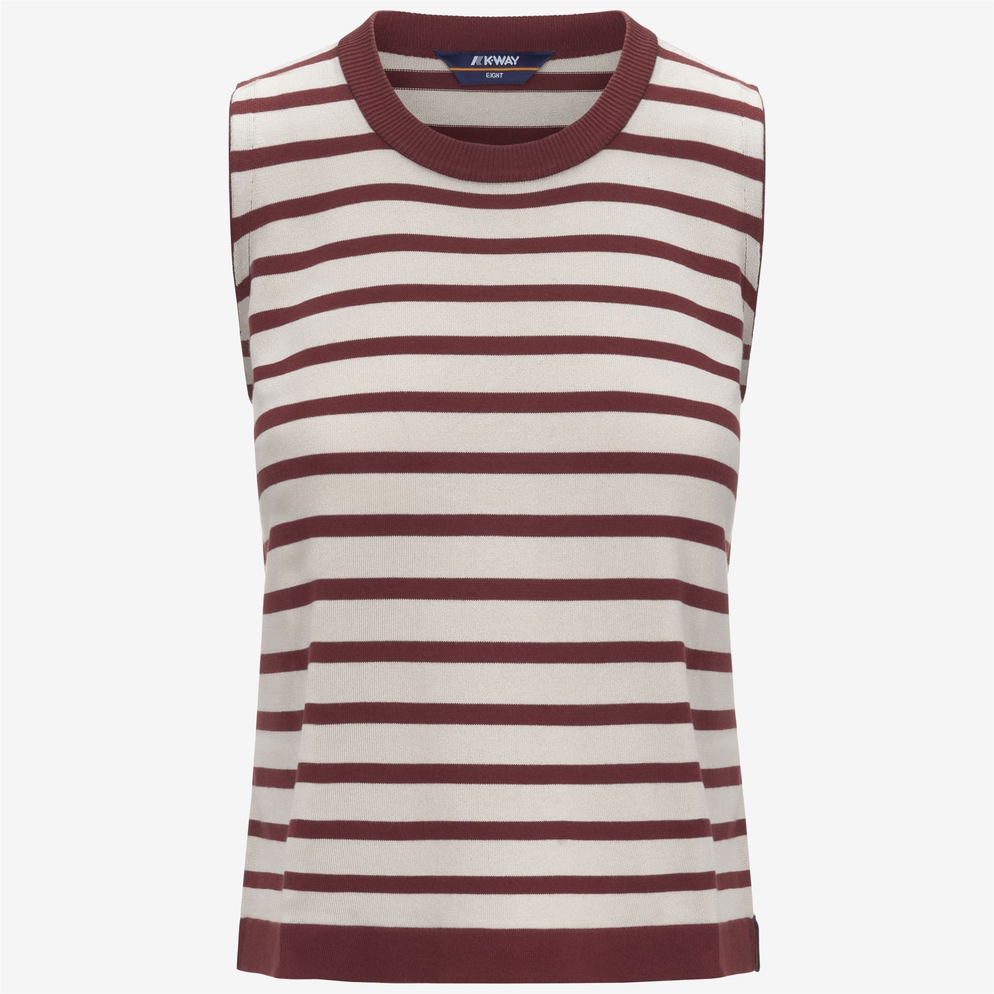 Knitwear_WOMAN_GERI STRIPES_Vest_BEIGE LT - Red Jasper - Commercial 1