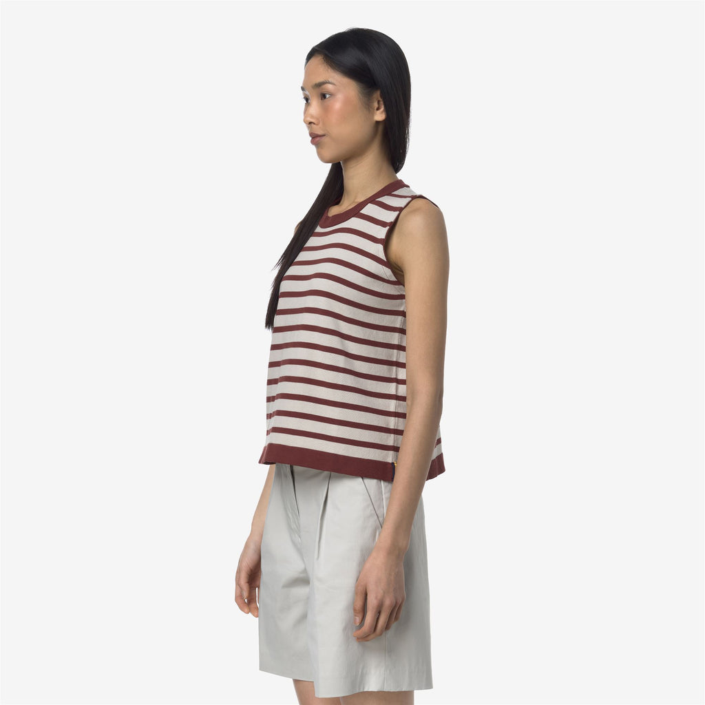 Knitwear_WOMAN_GERI STRIPES_Vest_BEIGE LT - Red Jasper - Commercial 5