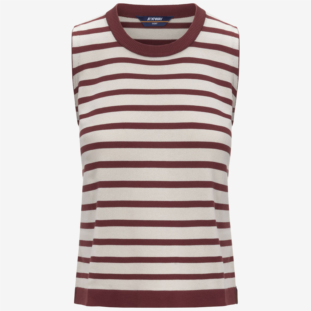 Knitwear_WOMAN_GERI STRIPES_Vest_BEIGE LT - Red Jasper - Commercial 1