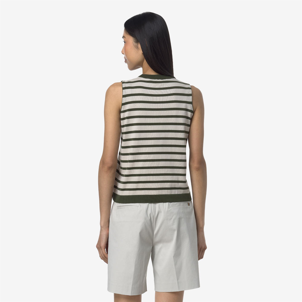 Knitwear_WOMAN_GERI STRIPES_Vest_BEIGE LT - Green Lichen - Commercial 6