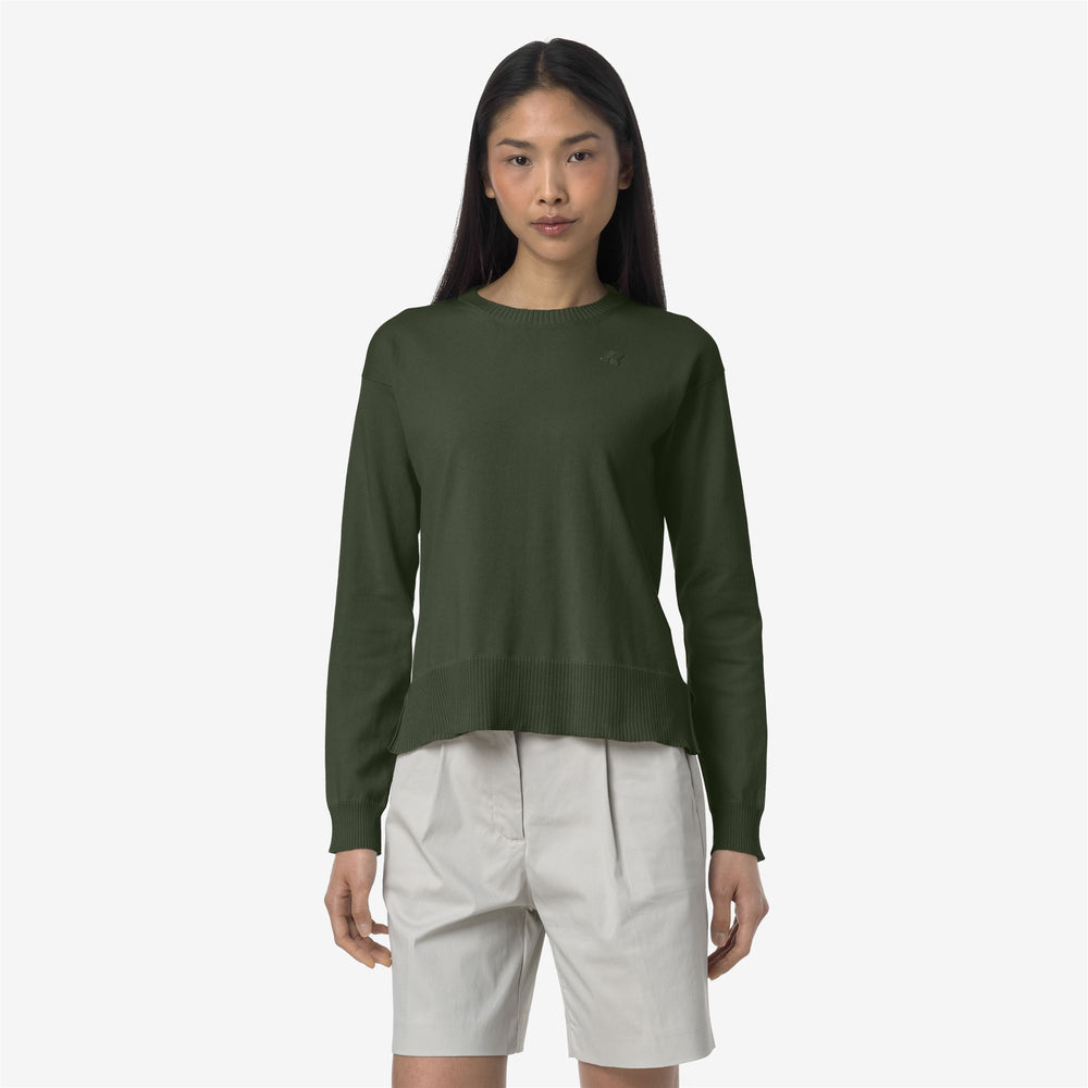Brown green Women's Cotton Knit Crop Sweater for Summer 02