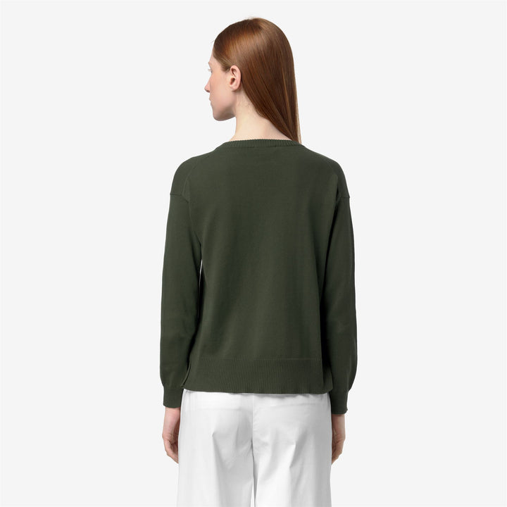 Suéter corto de algodón verde marrón para mujer con cuello en V para verano 3