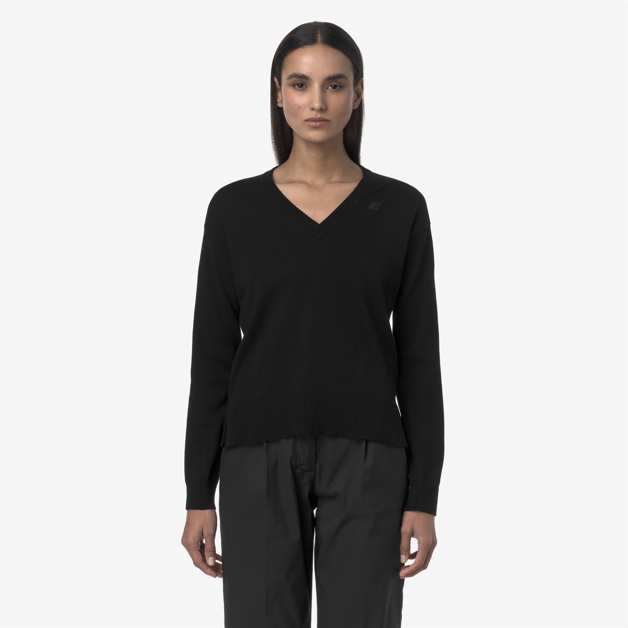 Knitwear_WOMAN_ADINE COTTON PS_Pull Over_Black Pure - Commercial 4