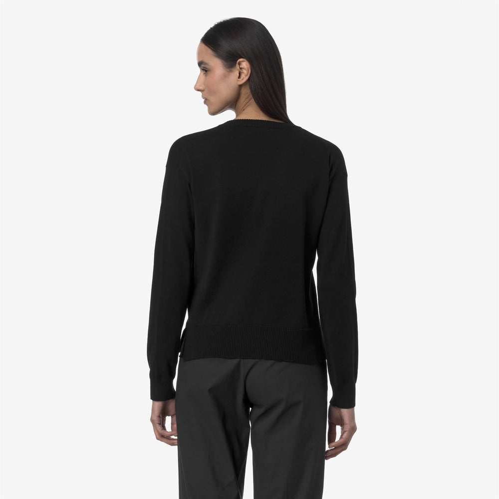 Black Grey Women's Cotton Crop Sweater with V-Neck Design 02