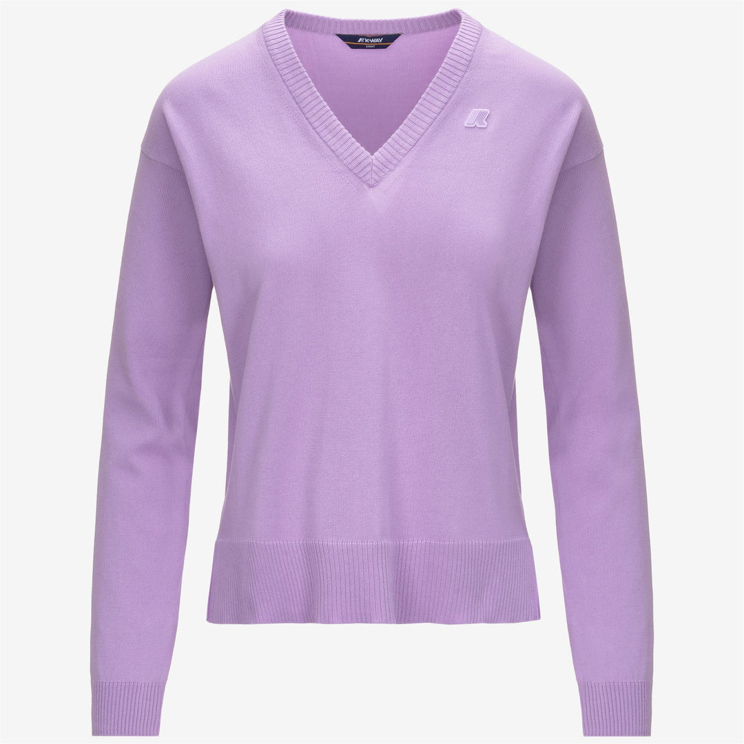 Violet Women's Cotton Crop Sweater with V-Neck Design 01