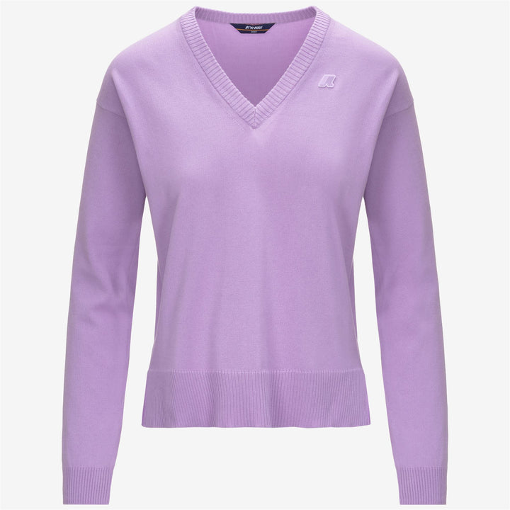Violet Women's Cotton Crop Sweater with V-Neck Design 1