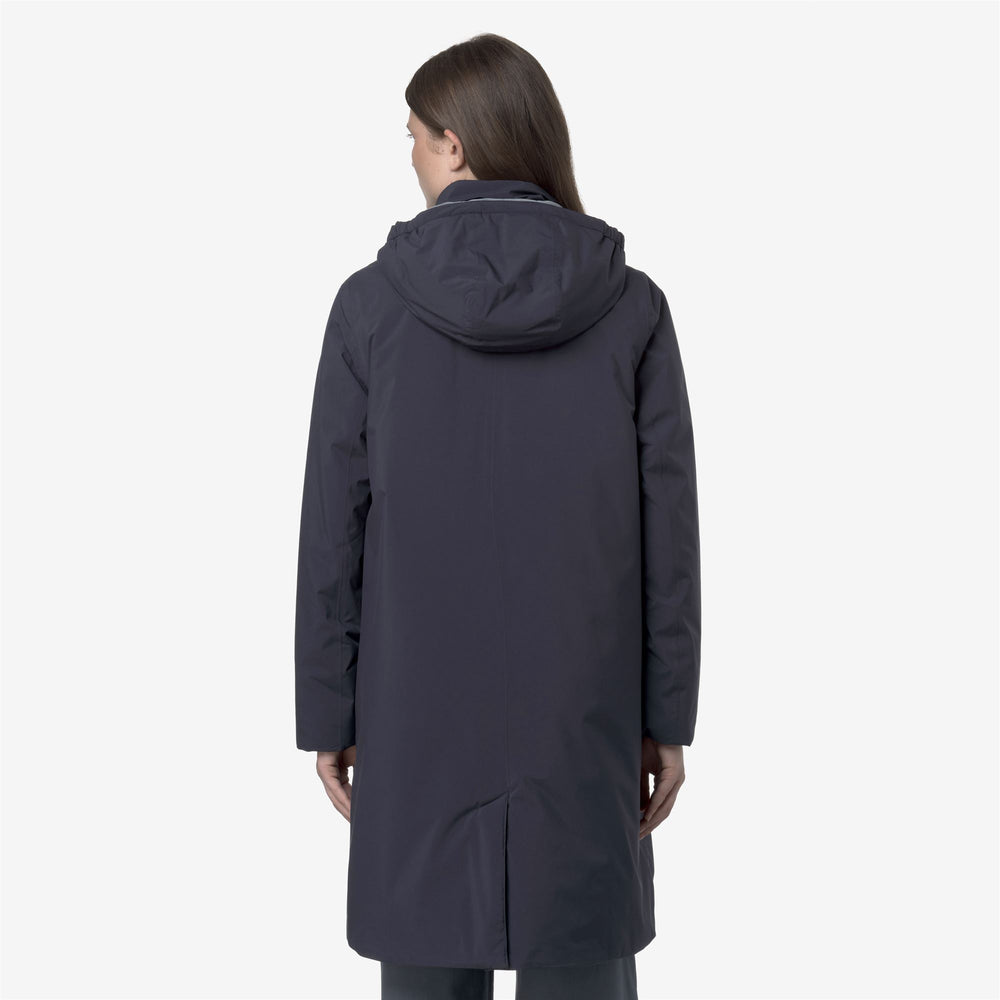 Blue Women's Long Waterproof Jacket with Faux Fur Lining 02