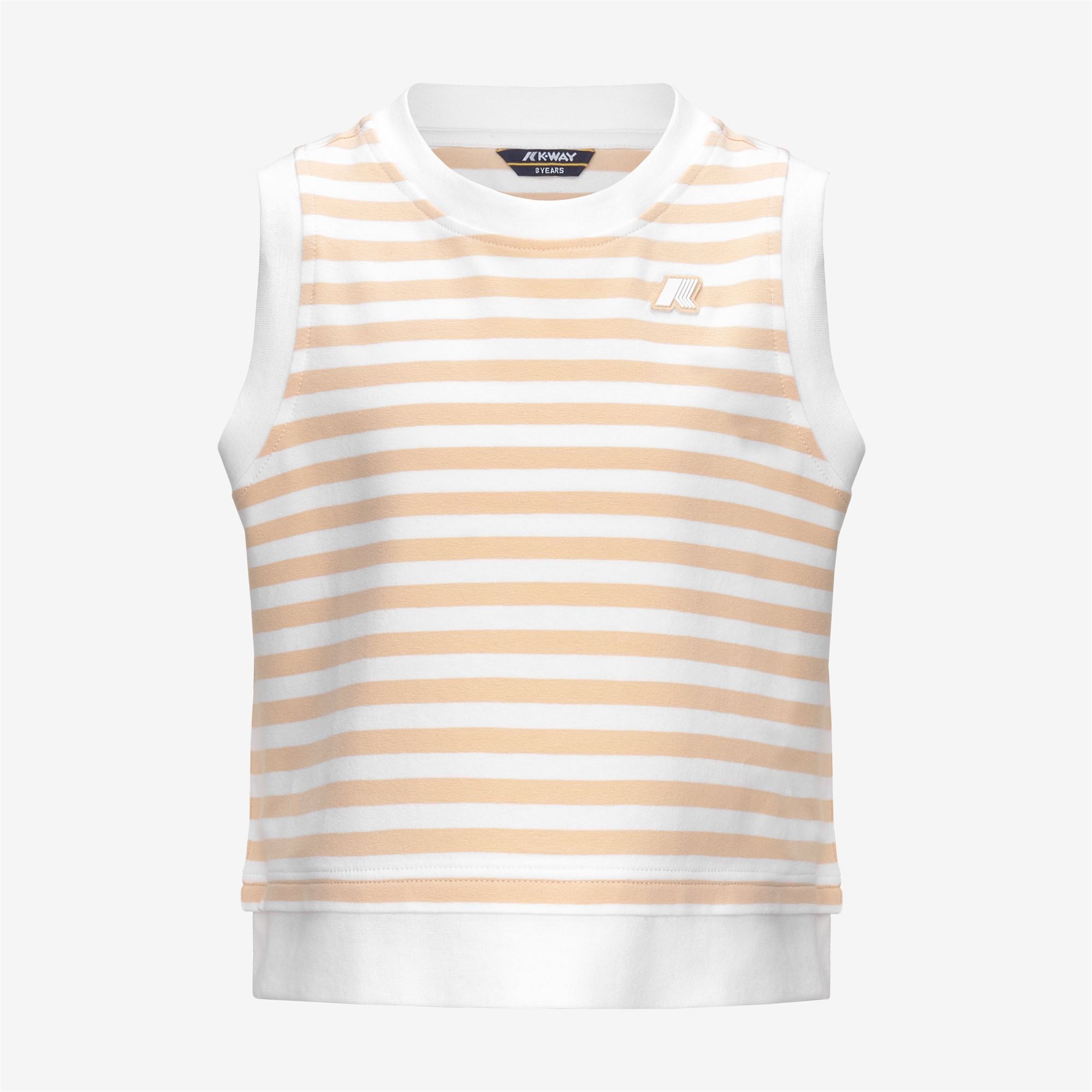 T-Shirts & Top_GIRL_P. ODELLE STRIPES JERSEY_Top_White - Beige Sheepskin - Commercial 1