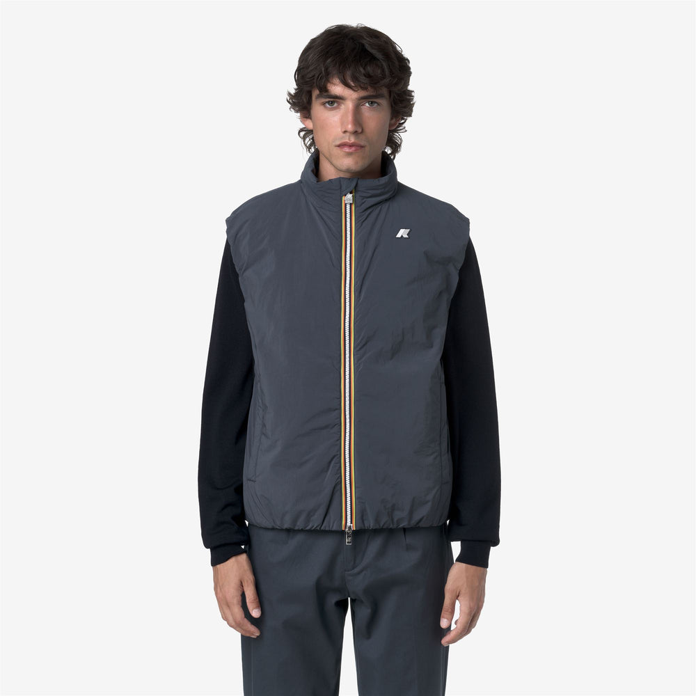 Blue Men's Insulated Vest with Eco-friendly Padding 02