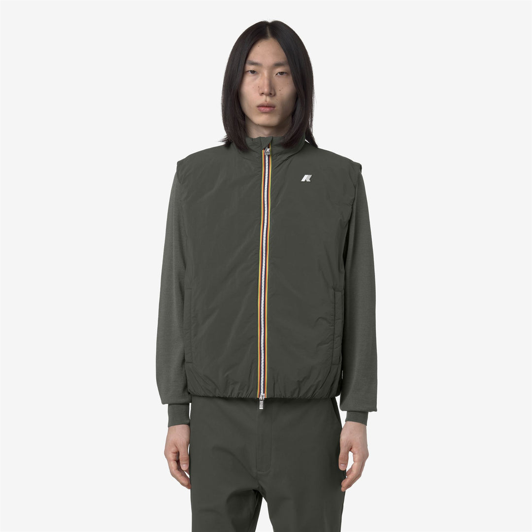 Dark green Men's Warm Vest Jacket for Spring and Fall main