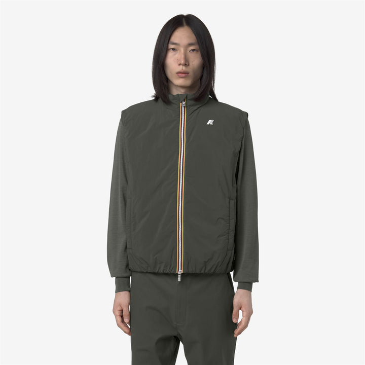 Dark green Men's Warm Vest Jacket for Spring and Fall 3