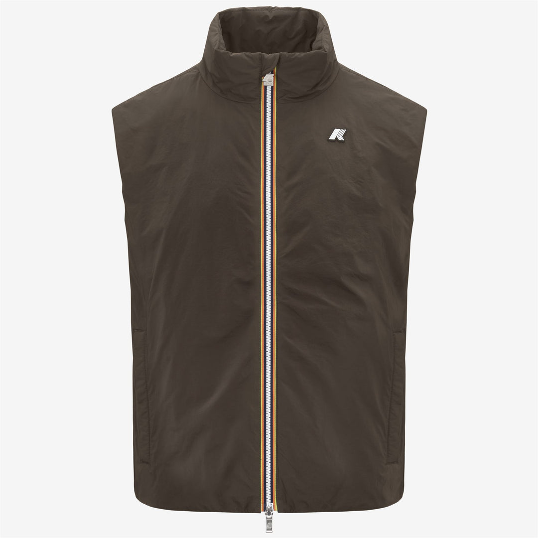 Chaleco aislante ecológico de color oliva negro para hombre 01