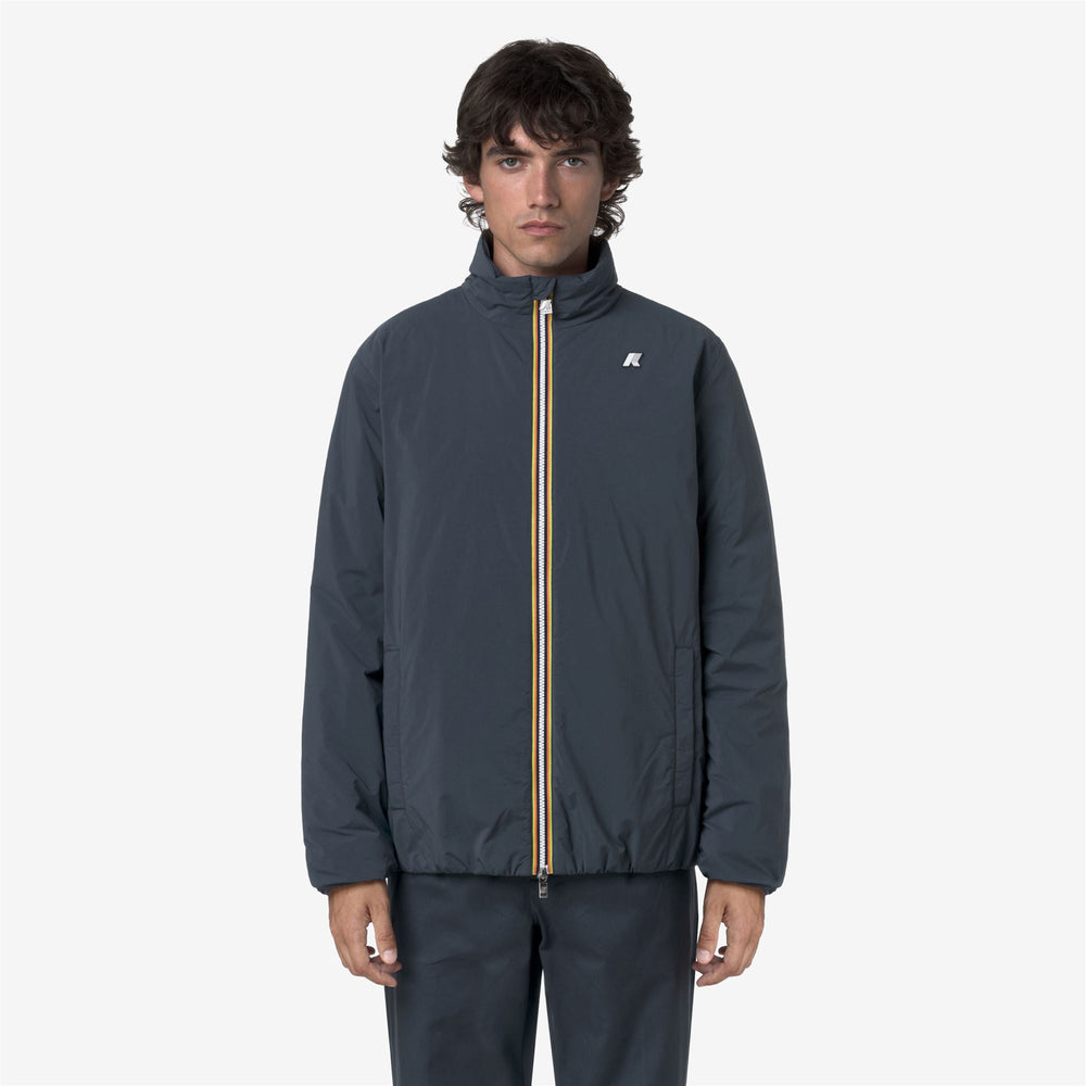 Airforce blue Men's Warm Short Jacket with Eco-friendly Insulation 02