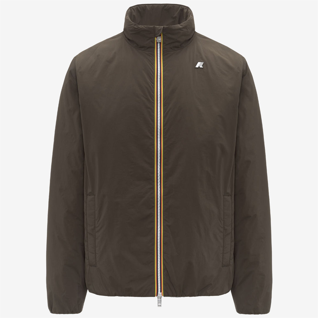 Black olive Men's Short Insulated Jacket with Eco-friendly Padding main