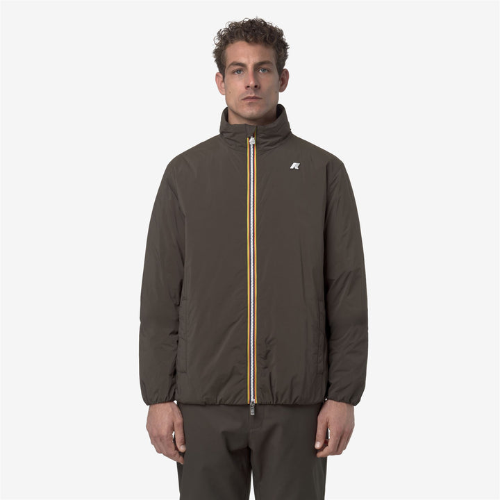 Black olive Men's Short Insulated Jacket with Eco-friendly Padding 3