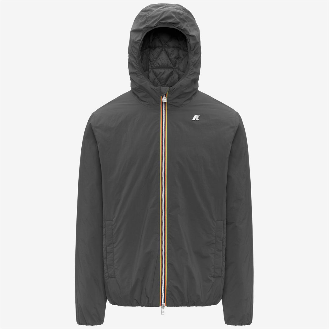 Grey Men's Short Insulated Jacket with Eco-friendly Padding 01