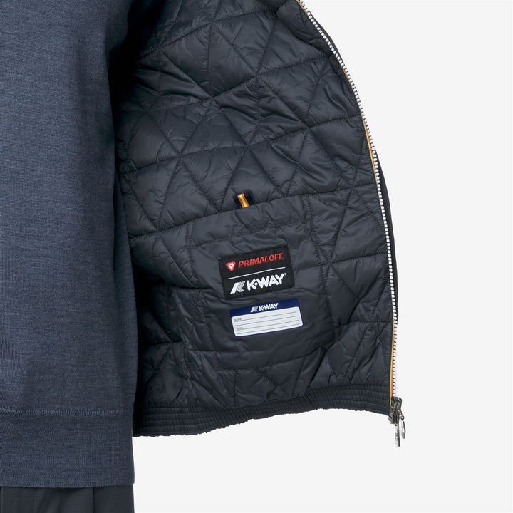 Chaqueta corta aislante azul Airforce para hombre con acolchado Primaloft 2