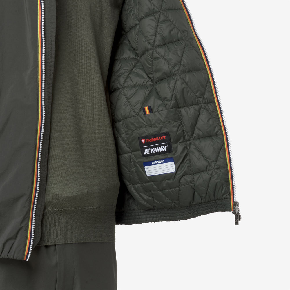 Green black Men's Short Water-Repellent Jacket with Primaloft Padding 02