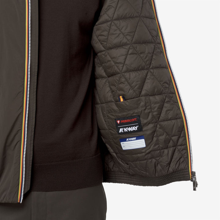 Chaqueta corta impermeable para hombre color oliva negro con acolchado Primaloft 2