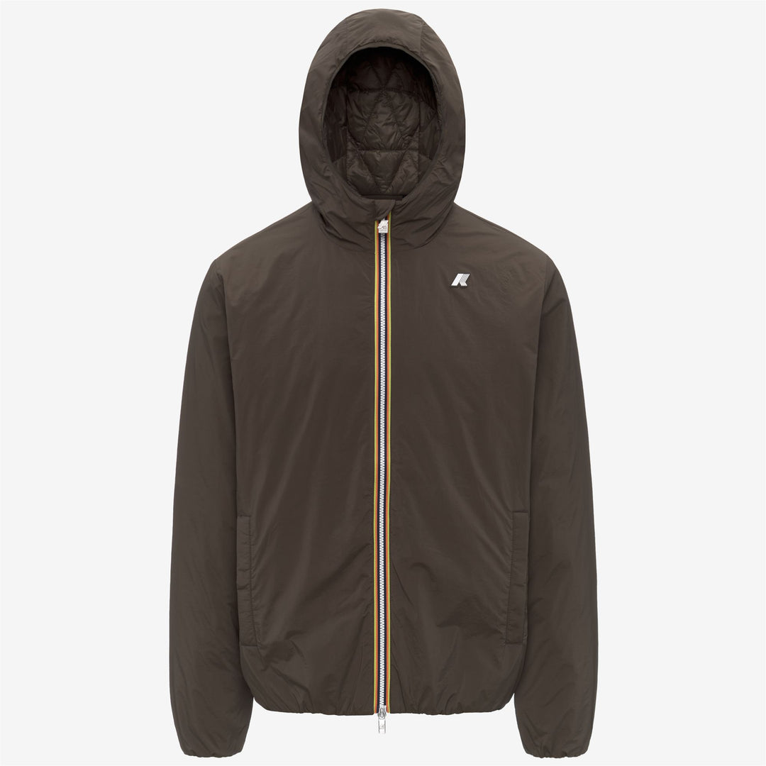 Black olive Men's Short Water-Resistant Jacket with Primaloft Padding 01