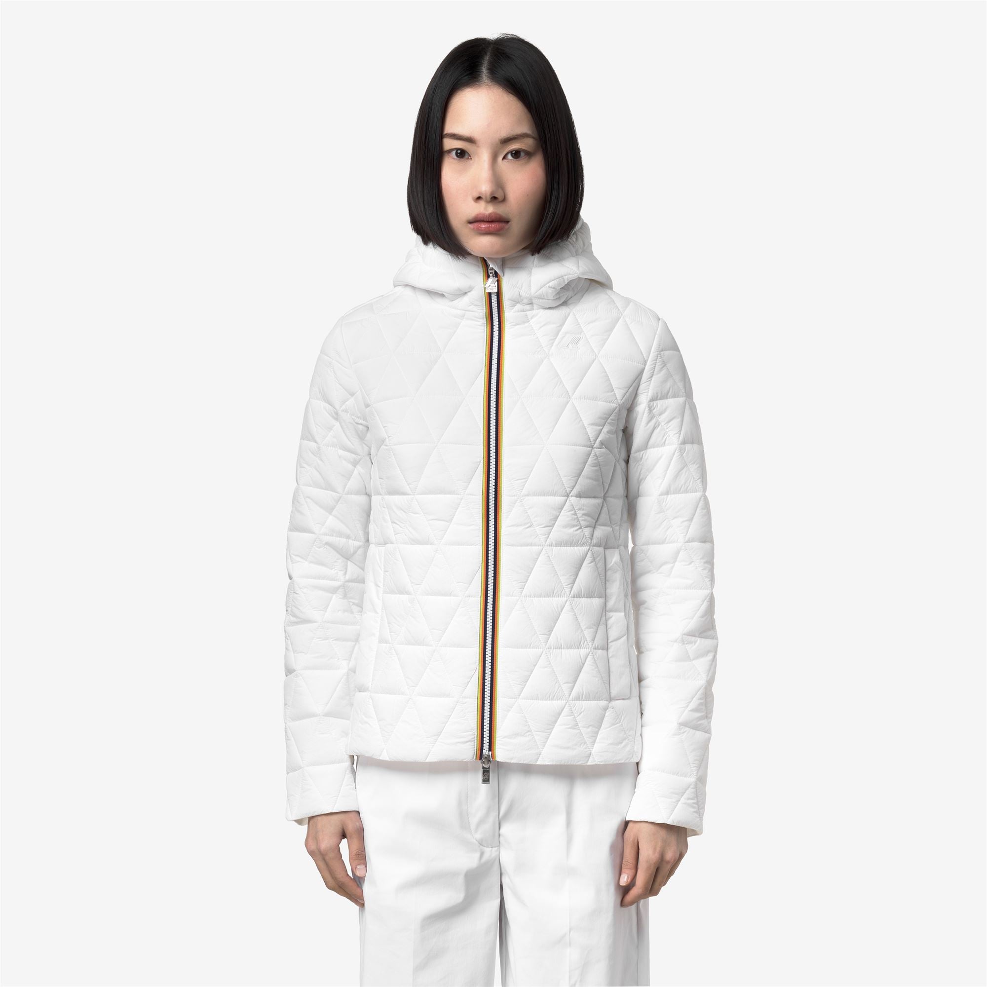 Jackets_Woman_LIL DIAMOND QUILTED WARM_Short_White - White - Commercial 4