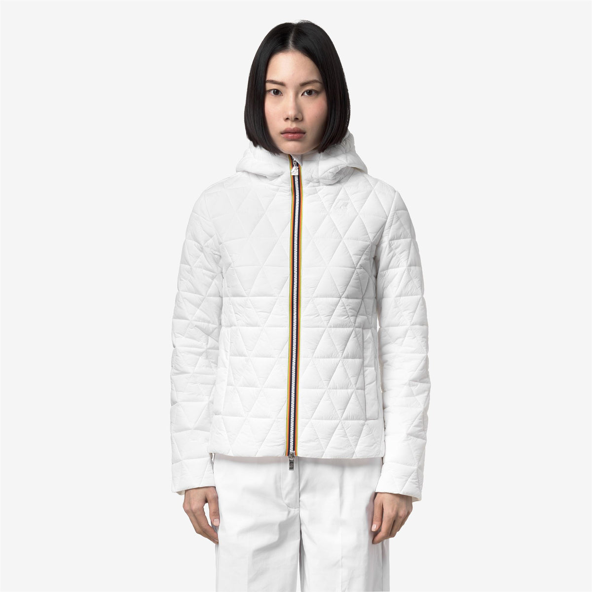 Jackets_Woman_LIL DIAMOND QUILTED WARM_Short_White - White - Commercial 4